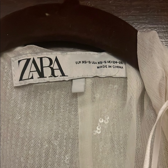 Zara cream Sequin Tunic/ Top - Picture 2 of 5